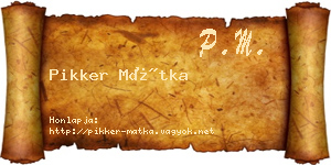 Pikker Mátka névjegykártya